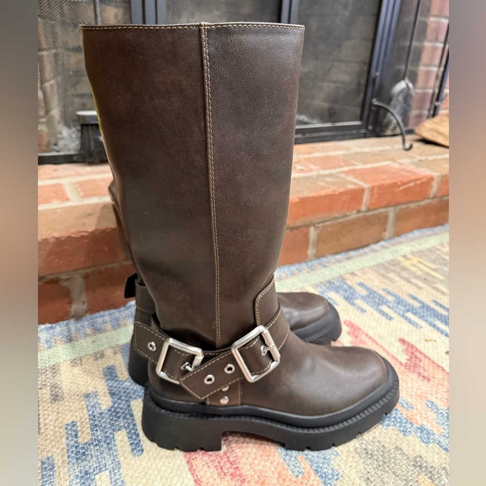 Chocolate Brown Motorcycle Boot